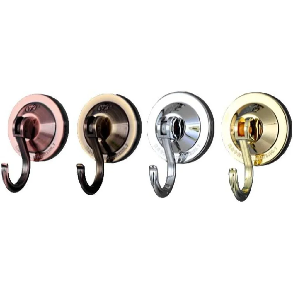 Powerful Suction Cup Hooks in Antique Gold - Perfect for Wreath Display, 4 Count